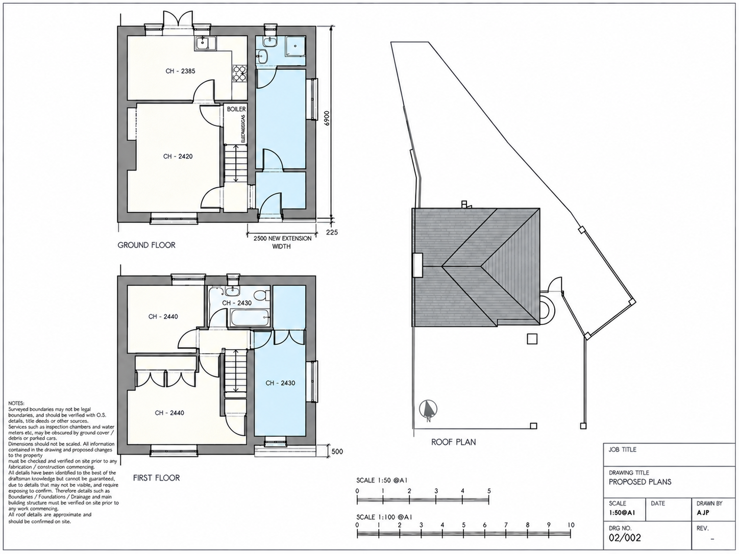 Proposed side and side-return extension planning drawing