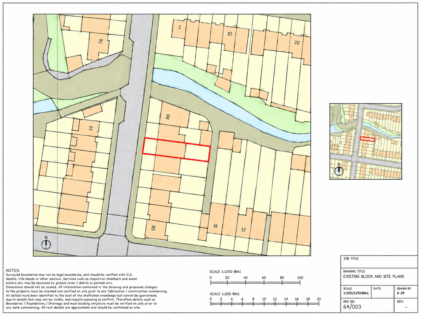 Site Context — Block & Site Plans shown as an architectural presentation drawing
